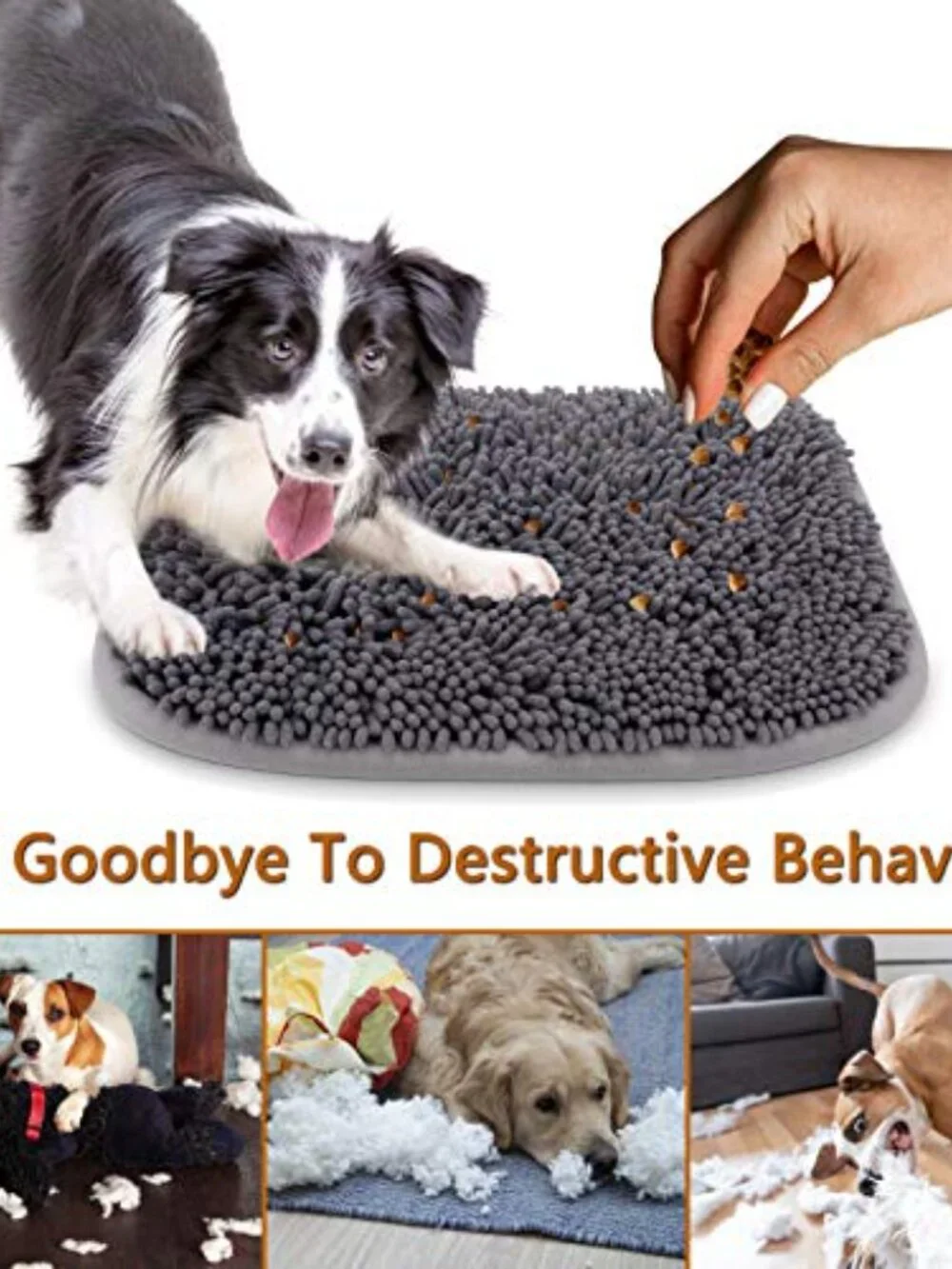 New Snuffle Mat for Dogs, 17'' x 21'' Dog Sniffing Interactive Feeding Game Bore